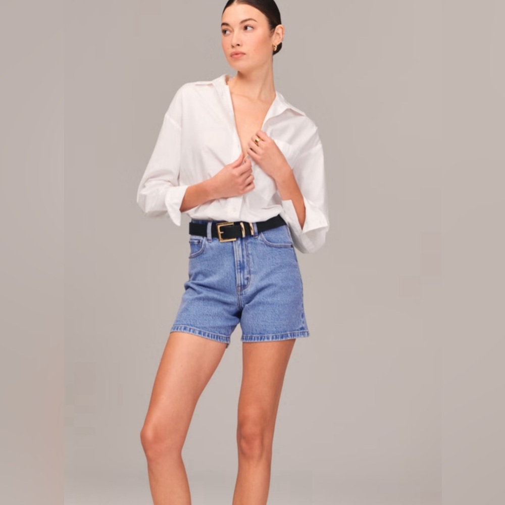 ABERCROMBIE & FITCH The Dad Short High Rise Denim Jean Shorts, Size: 2/26